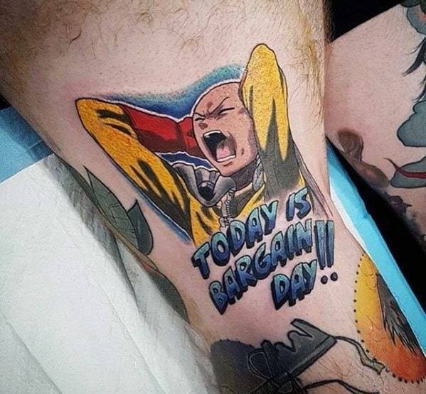 Thigh Anime Male Tattoo Designs