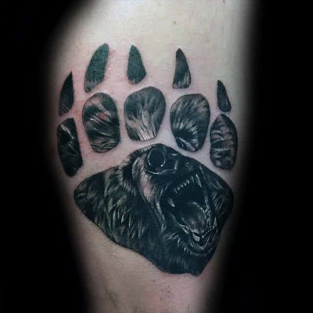 Thigh Bear Claw Male Tattoo Inspiration Ideas