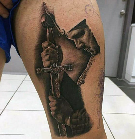 Thigh Coat Armoy Knighthood Tattoos On Gentleman