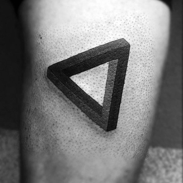 Thigh Cool Male Penrose Triangle Tattoo Designs