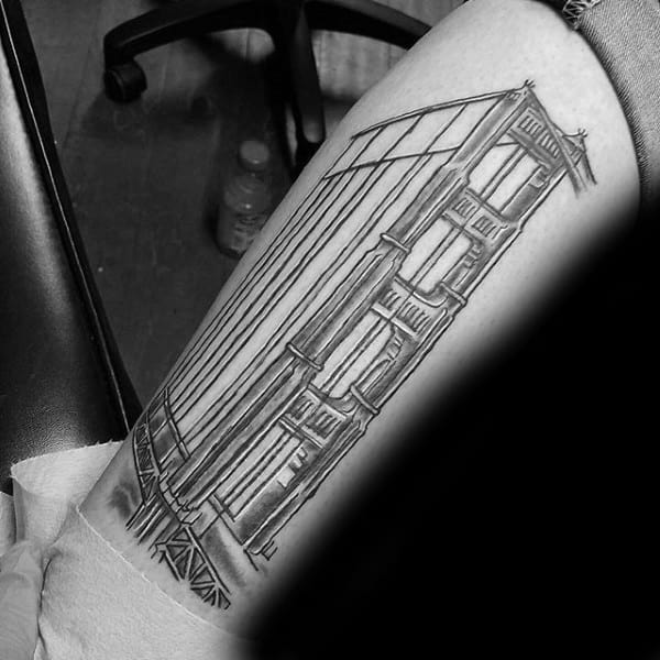 Thigh Golden Gate Bridge Mens Tattoos