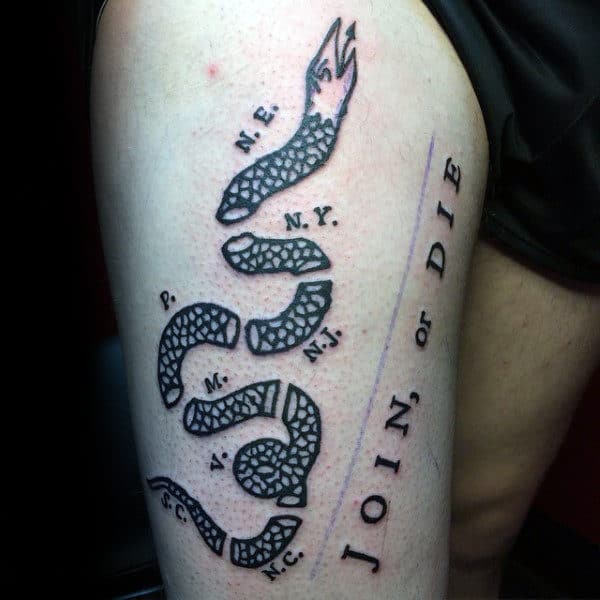 Thigh Guys Join Or Die Tatotos