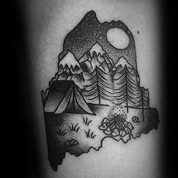 Thigh Incredible Tent Tattoos For Men