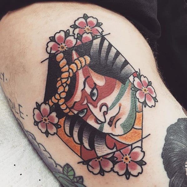 Thigh Japanese Kite Guys Tattoo Ideas