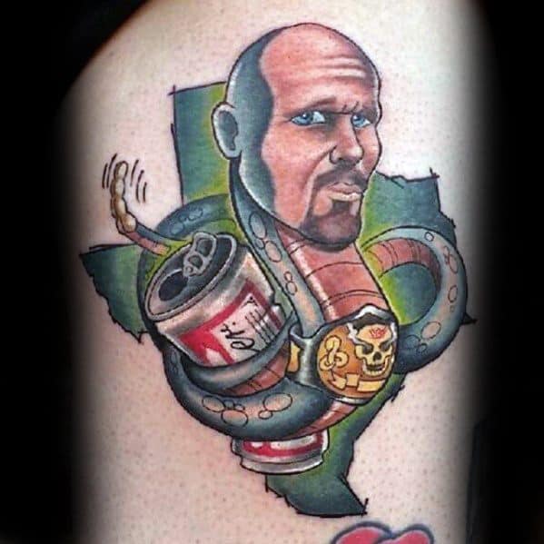 Thigh Male Wrestling Texas State Tattoo Designs