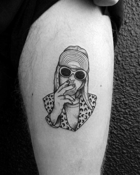 Thigh Nirvana Guys Tattoos