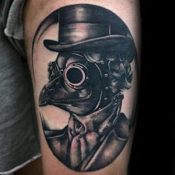 Thigh Plague Doctor Guys Tattoo Ideas