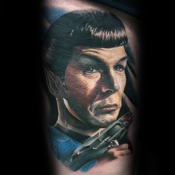 Thigh Portrait Incredible Star Trek Tattoos For Men