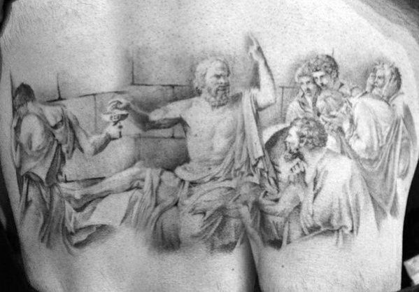 Thigh Socrates Guys Tattoo Ideas