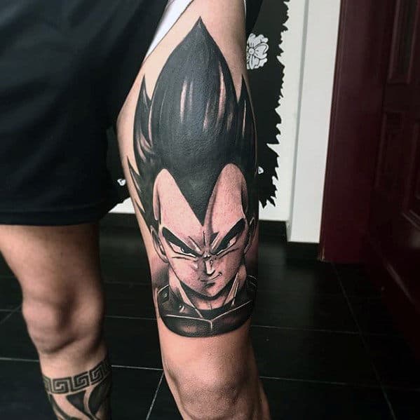 Thigh Vegeta Tattoo Ideas For Men