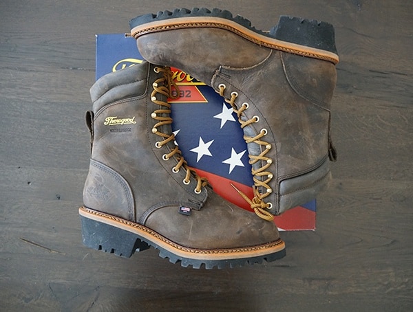 Thorogood Logger Series 9 Inch Brown Crazyhorse Waterproof Boots For Men Storm Welt Construction