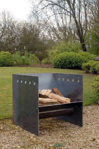 Three Sided Square Steel Fire Pit Ideas