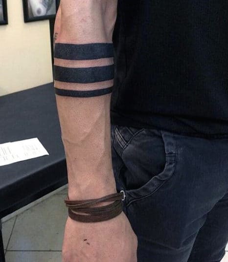 Three Solid Armband Tattoo For Men