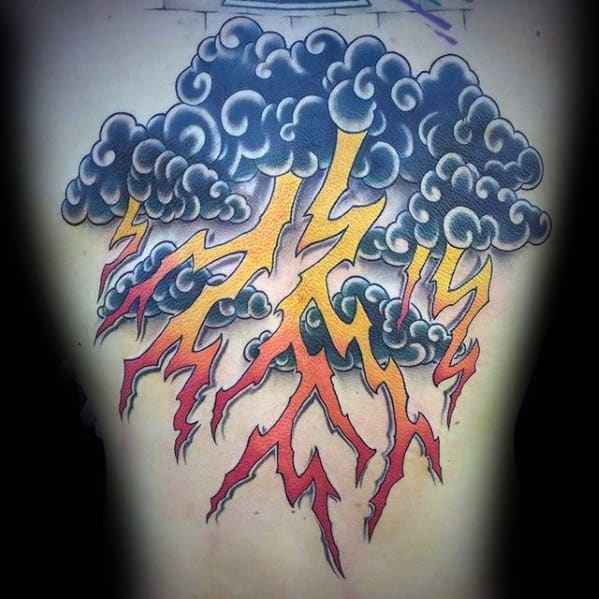 Thunderstorm Back Tattoo On Men