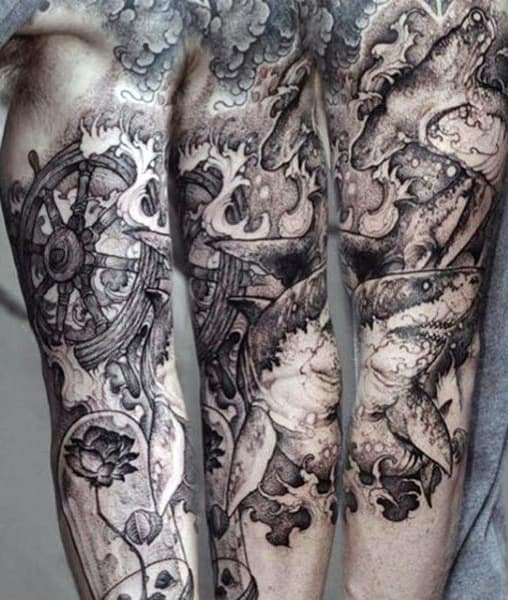 Tidal Wave Tattoo For Men