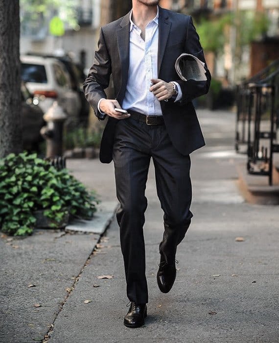 Tieless White Dress Shirt Mens Charcoal Grey Suit Black Shoes Styles