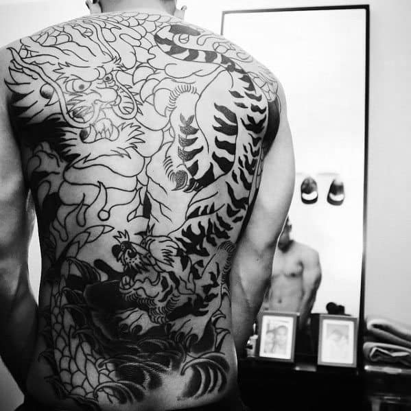 Tiger Dragon Guys Tattoos