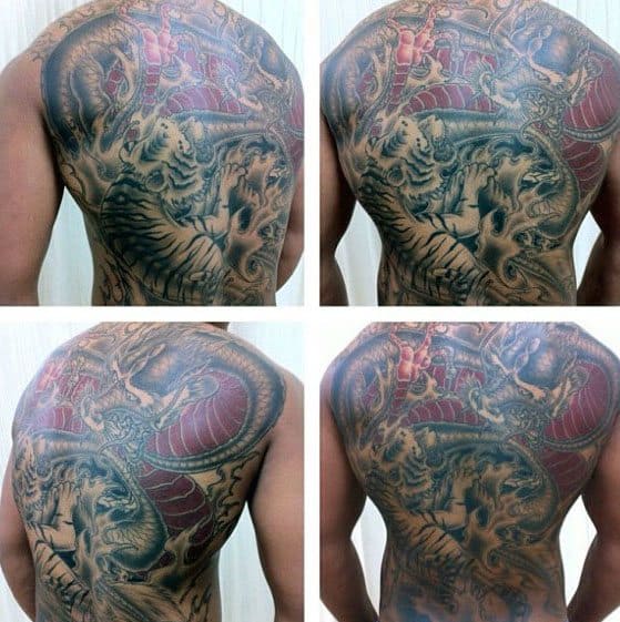 Tiger Dragon Tattoos For Gentlemen