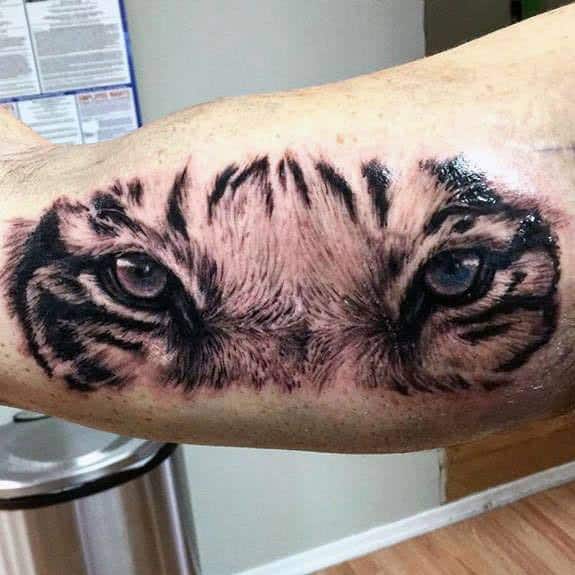 Tiger Eyes Mens Tattoo Designs