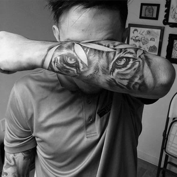 Tiger Eyes Mens Tattoo Ideas