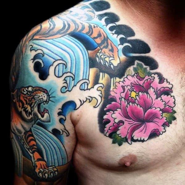 Tiger Shoulder Tattoo For Men