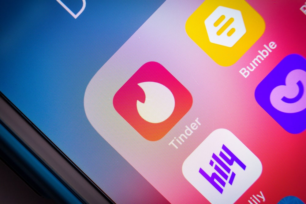 tinder app shown on mobile
