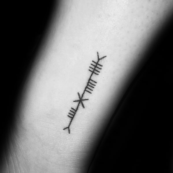 Tiny Arm Ogham Mens Tattoo Ideas