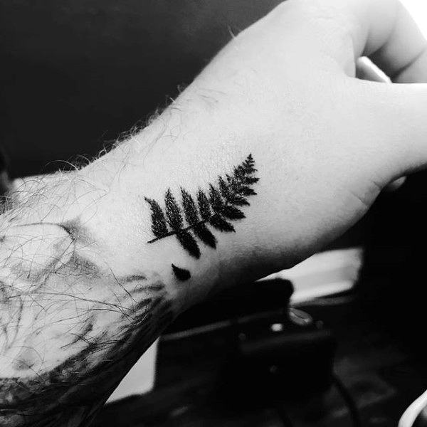 Tiny Mens Fern Wrist Tattoo Ideas