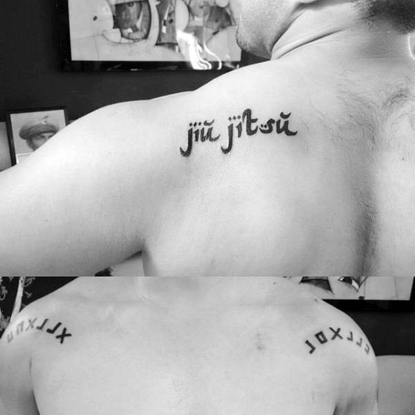 Tiny Mens Jiu Jitsu Shoulder Tattoo Ideas
