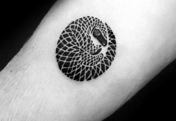 Tiny Simple Inner Forearm Circle Armadillo Tattoos Men
