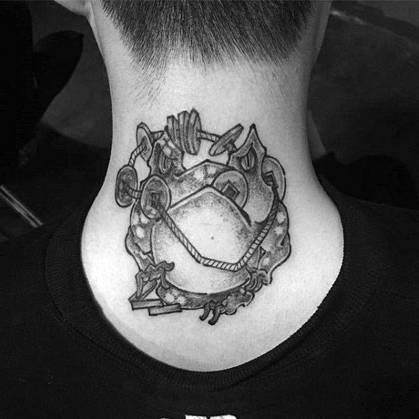 Toad Back Of Neck Tattoos For Gentlemen