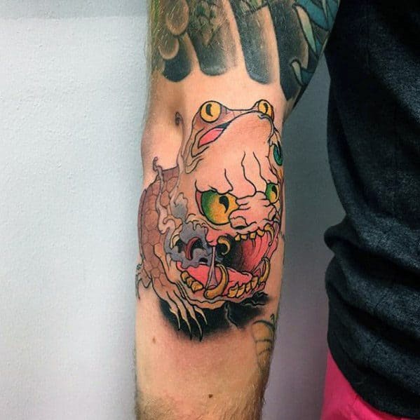 Toad Mens Tattoo Designs On Outer Forearm