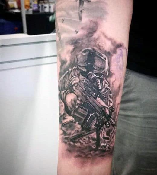 Tommy Gun Tattoo For Guys
