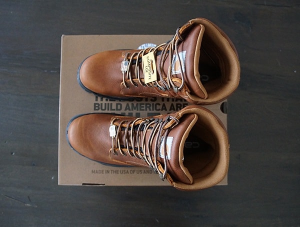 Top View Mens Carhartt Made In The Usa 8 Inch Composite Toe Work Boot