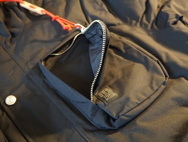 Topo Designs Mountain Jacket Large Upper Chest Zippered Pocket