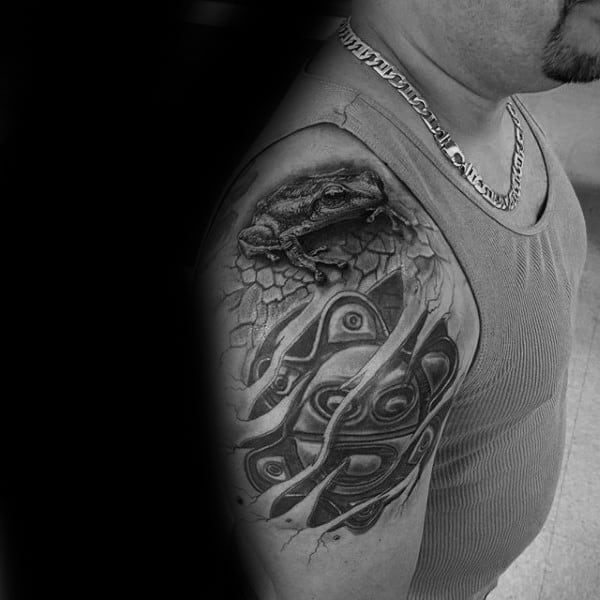 Torn Skin Taino Mens Upper Arm Tattoos