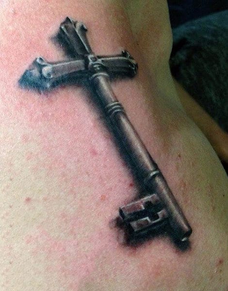 Traditional 3d Realistic Mens Key Tattoos