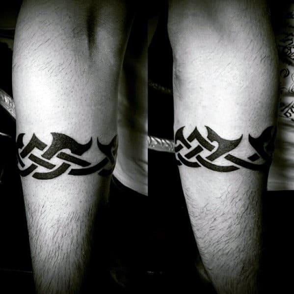 Traditional Barb Wire Tribal Armband Tattoos For Guys