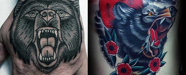 Traditional Bear Tattoo Designs For Men
