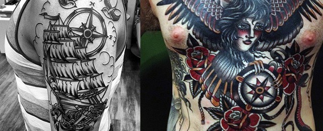 Traditional Compass Tattoo Designs For Men