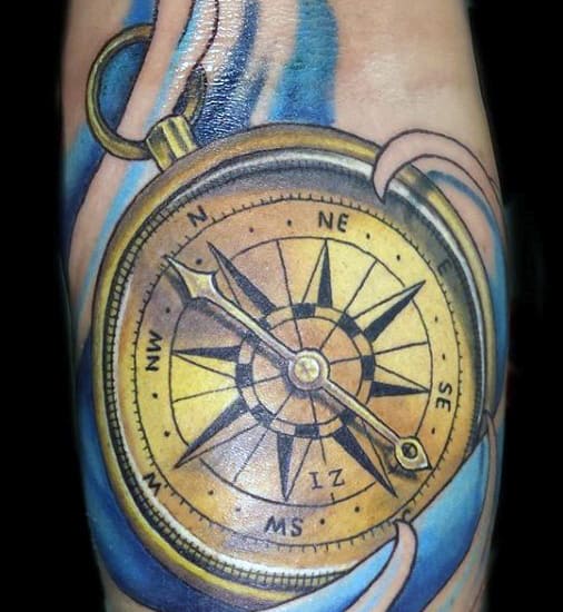Traditional Compass Tattoo For Men