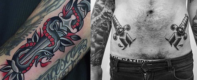 Traditional Dagger Tattoo Designs For Men