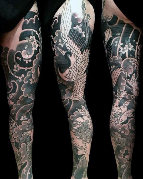 Traditional Foo Dog Japanese Mens Full Sleeve Tattoo Designs