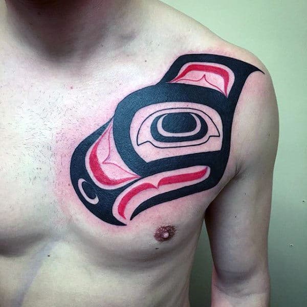 Traditional Haida Tattoo Male Chest