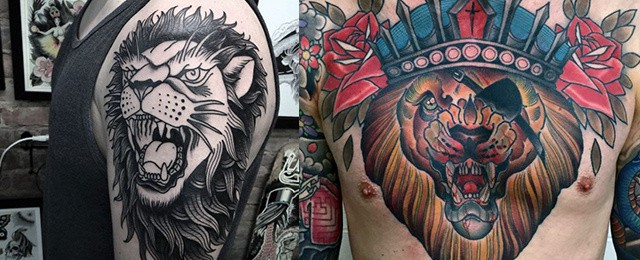 Traditional Lion Tattoo Designs For Men