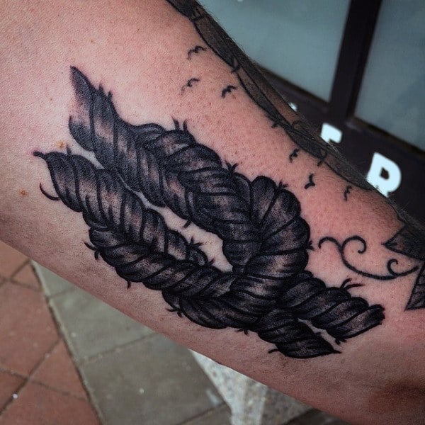 Traditional Male Inner Arm Knot Tattoo Designs