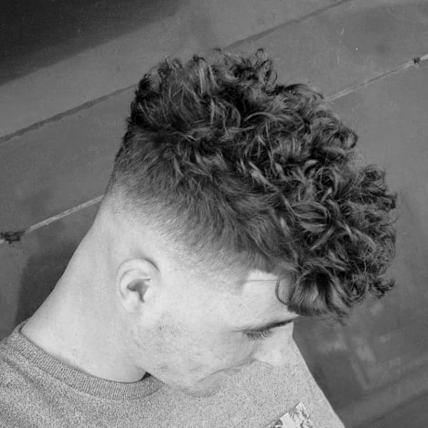 Traditional Mens Curly Hair Fade Medium