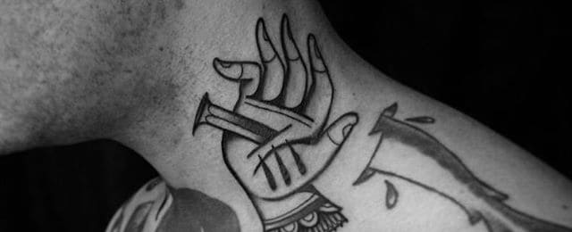 Traditional Neck Tattoos For Men