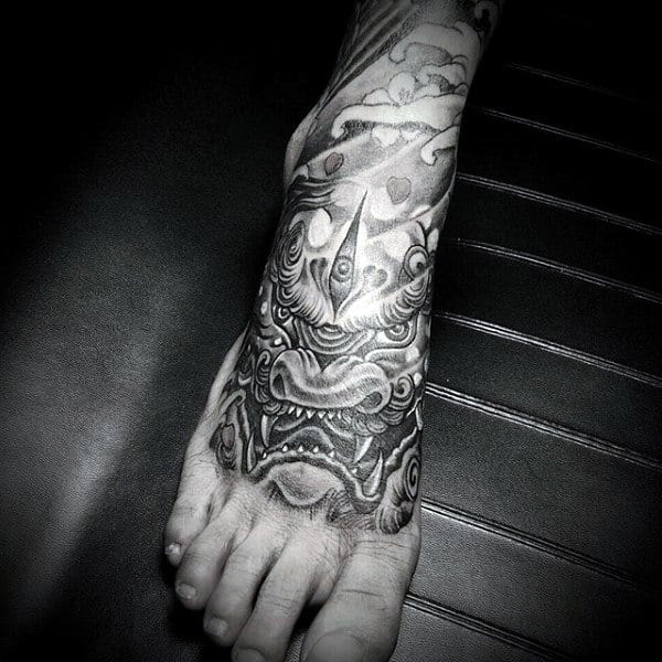 Traditional Pencil Sketch Art Tattoo On Foot