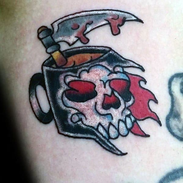 Traditional Reaper Coffee Mug Chest Guys Tattoos